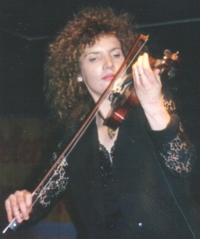Virginia playing fiddle